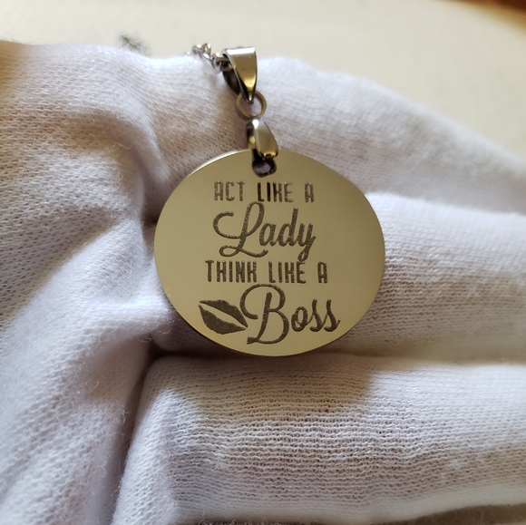 "Act .. Lady Think ... Boss" Pendant Necklace - Picture 6 of 7
